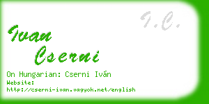 ivan cserni business card